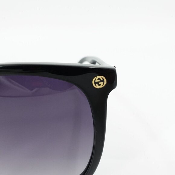 Gucci GG0022 Oversized Acetate Sunglasses Black Gray OS - Picture 6 of 16